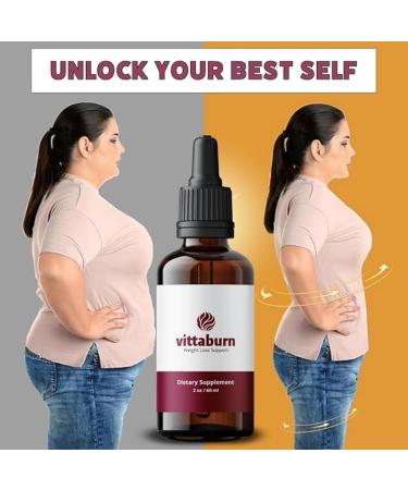 Vittaburn (1 Pack) Weight Loss Support Drops - All Natural Boost Metabolism Control Cravings & Burn Fat Naturally Pure Organic Formula for Healthy Weight - Buy Online on GoSupps.com
