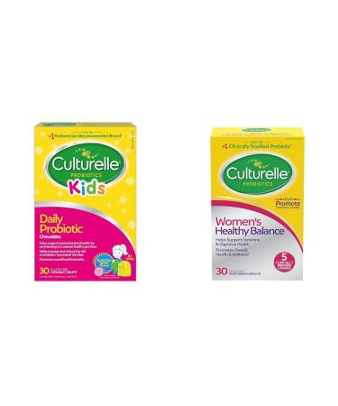 Culturelle Kids Daily Probiotic Chewable for Kids & Women s Healthy Balance Chewables + Probiotic