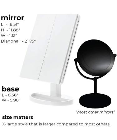 Home Zone Living Large Tri-Fold Makeup Vanity Mirror with LED Lights, 10X Magnification - White LA62000V - Buy Online on GoSupps.com