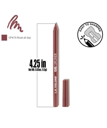 LA Colors Gel Lipliner in CP675 Rose All Day + Free Zipper Bag | Long Wear Lip Liner Pencil - Buy Online on GoSupps.com