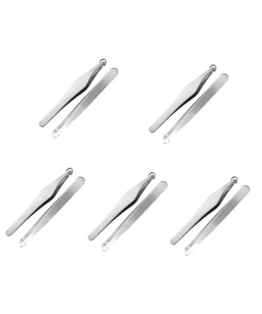 FRCOLOR 10 Pcs Stainless Steel Nose Hair Clip Eyebrow Clip Nose Hair Remover Nose Hair Trimmer Clippers Hair Plucker Nose Nose Trimmer for Men Eyelash Precision