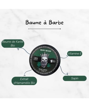 man's beard Beard Set Beard Oil 30 ml and Beard Balm 90 ml Scented Fir Beard and Mustache Ingredients of Natural Origin 100% Made in France - Buy Online on GoSupps.com