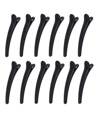 Deolven hair clip 12 pieces hairdresser hair clips plastic hair clip accessories for women girls professional hairdresser styling salon tool 7.8cm black