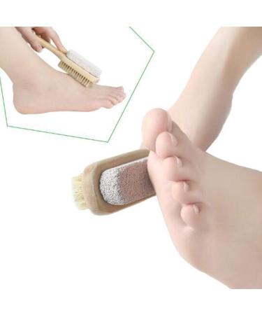 Premium Double-Sided Pumice and Bristle Brush with Long Handle for Pedicure | 1pc - Perfect for Smooth Feet - Buy Online on GoSupps.com