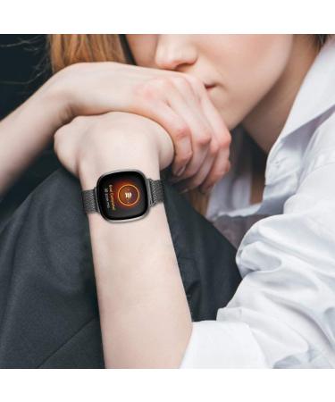 Stainless Steel Bands for Fitbit Versa 3 & Sense - Black Midsize - Buy Online on GoSupps.com