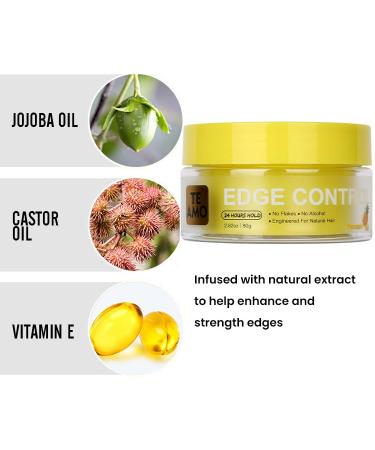 Te Amo Edge Control Gel 2.82oz - Extra Hold No Flaking Water-Based with Vitamin E | Apple & Pineapple Scent | All Hair Types - 24hr Hold - Buy Online on GoSupps.com