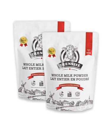 Trensit Whole Milk Powder 3.25% 2 Bags x 500g (1kg) Naturally Canadian 100% Canadian Milk Free of Antibiotics No rBST or rBGH. 2pk