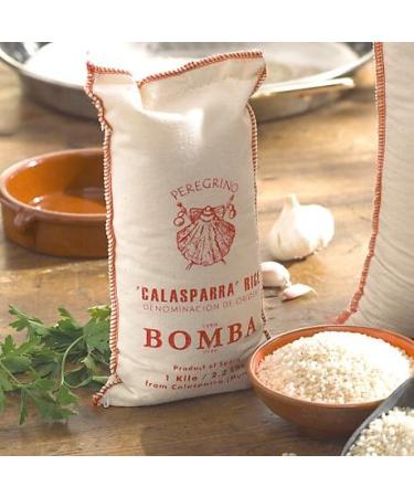 La Tienda Peregrino Brand Bomba Paella Rice (2.2 lb/1 kilo - about 4.5 cups)