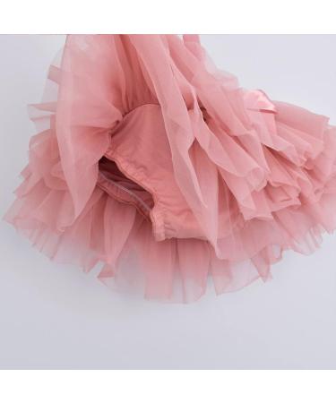 PythJooh Baby Girl Tutu Bloomers Set | Ruffle Pettiskirt & Headband | Nappy Cover | Photo Props | 0-6 Months | Dusty Rose - Buy Online on GoSupps.com