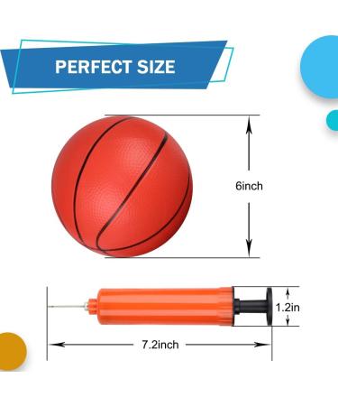5 Inch PVC Mini Basketball Set - Soft Rubber Replacement Balls for Over Door Basketball Hoop - Includes 3 Balls and Air Pump - Ideal for Adults & Kids - Red - Buy Online on GoSupps.com