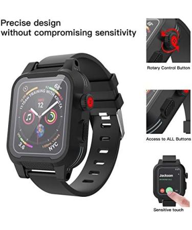 YOGRE Apple Watch 42mm Series 3/2 Waterproof Case with Screen Protector | Full Body Protective Dustproof Cover for iWatch 42mm Black - Buy Online on GoSupps.com