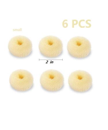 Kids Hair Bun Maker Set - 6 PCS Mini Chignon Donut Sock Bun Forms for Girls | Small 2 Inch Beige Hair Doughnut Shaper for Short and Thin Hair - Buy Online on GoSupps.com