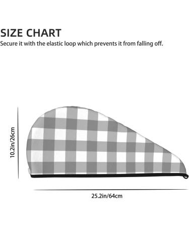 Ultra-Absorbent Gray Checkboard Microfiber Hair Towel for Women | Quick Dry Coral Velvet Wrap for Long Curly & Thick Hair - Buy Online on GoSupps.com