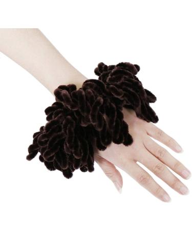 Buy GWXEVCE Muslim Women's Fluffy Velvet Hijab Scrunchies - Flexible Hair Tie in Coffee | International Shipping Available - Buy Online on GoSupps.com
