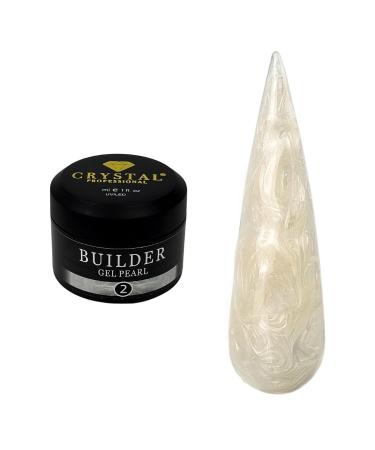 Crystal Professional Builder Gel 15 ml medium consistency and pearly sheen for extensions shaping and stability UV nail gel pearly cream 002