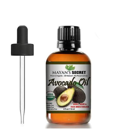 Avocado Oil USDA Certified Organic Natural Cold Pressed -Massage Body Oil Moisturizer-Rich in Vitamin E and Oleic Acid