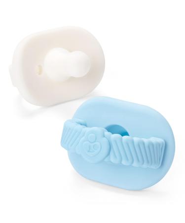NatureBond Baby Silicone Pacifiers (2 Packs) + Pacifier Case | Soothie Pacifier 6-18 Months | Blue & Cream | BPA-Free Food Grade Silicone Binkies Baby Boy Pacifier Chupones para Bebes Ivory Cream and Bubble Blue 2 Coun... - Buy Online on GoSupps.com