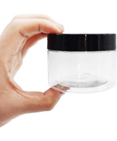 16 Pack 4oz Empty Plastic Pot Jars with Black Lids - Leak Proof Cosmetic Containers for Travel Storage - Ideal for Makeup, Slime, Jewelry, Nails, Powder Paint - Buy Online on GoSupps.com