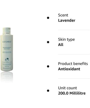 Liz Earle Instant Boost Skin Tonic 200ml Lavender - Hydrating Facial Toner - Buy Online on GoSupps.com