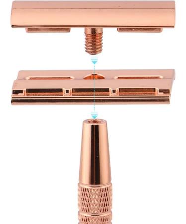 ZWkelvs Interchangeable Men's Security Razor | Double Edge Safety Razor | Reusable Metal Razor in Rose Gold - Perfect for Smooth Shaving - Buy Online on GoSupps.com