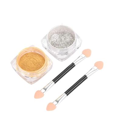 Buy Glitter Pigment Powder for Nails - Chrome Effect Nail Art | Gold & Silver DIY Manicure Decoration - Buy Online on GoSupps.com