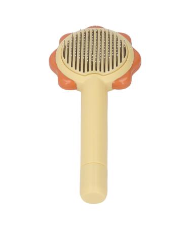 Cat Brush Comfortable Handle Safe Rounded Protection Points Portable Cat Hair Brush for Dogs (Yellow)
