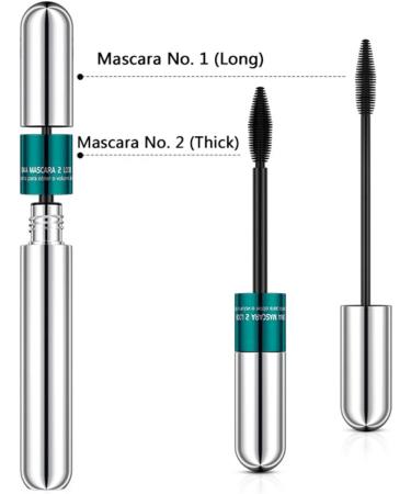 4d Silk Fiber Lash Mascara 2 in 1 Mascara for Natural Lengthening and Thickening Effect Extension Fiber Waterproof Mascara Volume Fast Dry Thick (1pcs) - Buy Online on GoSupps.com