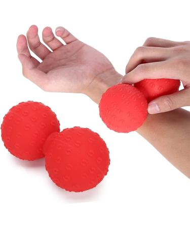 Ververt Touch Double Massage Ball | Leg Back & Shoulder Muscle Relaxation | Deep Tissue Massage & Yoga Fitness Ball | Red - Buy Online on GoSupps.com