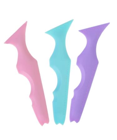 PLAFOPE Blue Eyeliner Pencil 3pcs Silicone Beauty Ruler Purple Tools Silicone Eyeliner Stencils Lipstick Wearing Cosmetic