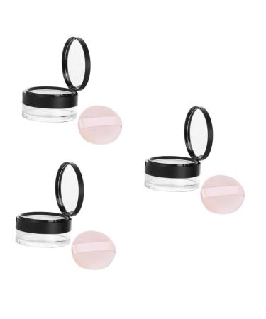 Beavorty 3 Pcs Travel Cosmetic Containers Cosmetic Travel Containers Cosmetic Case Loose Powder Makeup Box 7*3.8cmx3pcs Blackx3pcs