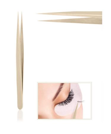 Eyelash Extension Tweezers Set - 8 Premium Stainless Steel Tools for Accurate Application | Ergonomic Design & Pearly Gold Finish - Buy Online on GoSupps.com