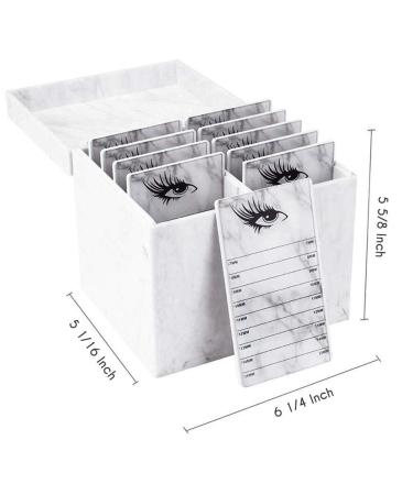 Amber Lash Acrylic Storage Box Organizer - 10 Layer Eyelash Extension Tool - Faux Marble Grafting Glue Pallet Holder for International Shipping - Buy Online on GoSupps.com