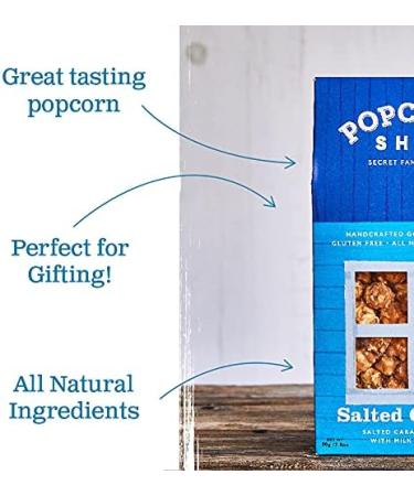 Popcorn Shed Salted Caramel Gourmet Popcorn - 80g Gift Box, Gluten-Free, Vegetarian Snack Blue Milk-Chocolate - Movie Night Essential - Buy Online on GoSupps.com