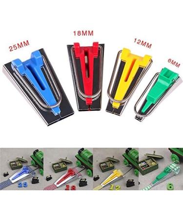 Bias Tape Maker Tool Set with 4 Sizes - 6mm, 12mm, 18mm, 25mm - Includes Tape Binding Presser Foot for Patchwork - Buy Online on GoSupps.com
