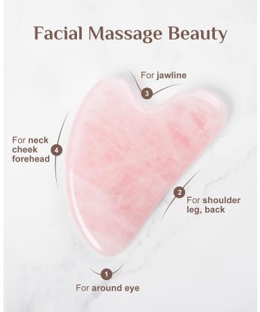 Colorfarm Gua Sha Facial Tools for Face & Eye Puffiness Relief - 100% Jade & Rose Quartz Stones - Buy Online on GoSupps.com