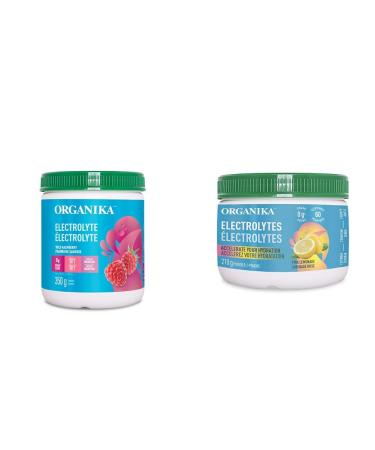Organika Electrolyte Drink Mix - Raspberry flavour- Zero Sugar Hydration- 350 gram - 100 Servings & Electrolytes Powder- Pink Lemonade Electrolyte Drink Mix + Powder 210g