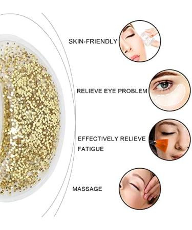 Hot Cold Therapy Eye Gel Bag - Reduce Dark Circles & Swelling | Reusable Cooling Mask | Glitter Golden Design - Buy Online on GoSupps.com