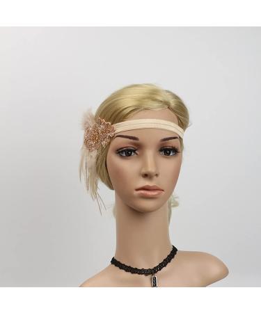 FRCOLOR 1920s Flapper Headpiece 1920s Flapper Headband Rhinestone Hair Band Headpiece Head Accessories Party Headband Champagne - Buy Online on GoSupps.com
