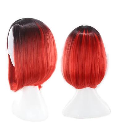 Healvian 1pc Gradient Color Cosplay Wig Synthetic Hair Wig Straight Short Wigs Fancy Dress Wigs Party Accessories 35.00X55.00X0.30CM Red - Buy Online on GoSupps.com