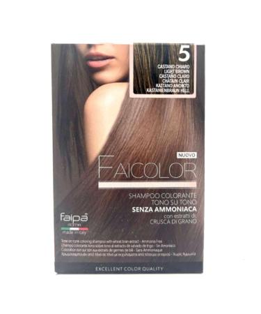 Faipa Faicolor shampoo colorant clay on tone without ammonia 5 light brown