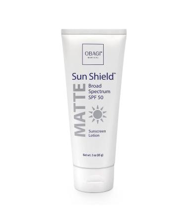 Obagi Sunscreen Sun Shield Matte Broad Spectrum SPF 50 Sunscreen  combines UVB absorption and UVA protection  3 oz 3 Ounce (Pack of 1)