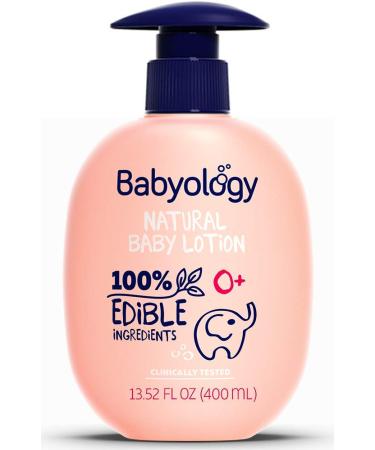 Babyology Organic Baby Lotion - 100% Edible Ingredients - The Safest All Natural Baby Moisturizer for Newborn Dry and Sensitive Skin - Non toxic - Eczema (Varying Packs) 13.5 Fl Oz (Pack of 1)