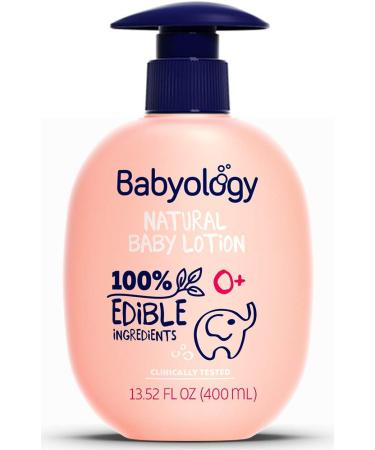 Babyology Organic Baby Lotion - 100% Edible Ingredients - The Safest All Natural Baby Moisturizer for Newborn Dry and Sensitive Skin - Non toxic - Eczema (Varying Packs) 13.5 Fl Oz (Pack of 1) - Buy Online on GoSupps.com