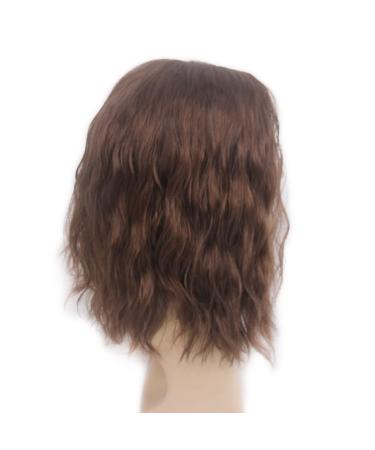 REEWES Men's Long Curly Wave Layered Synthetic Hair Wig with Cap - Brown | Perfect for Daily Wear, Parties, and Cosplay - Buy Online on GoSupps.com