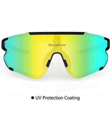 Polarized Green Sport Sunglasses for Men and Women | UV400 Protection for Baseball, Cycling, Running | RacyRam - Buy Online on GoSupps.com
