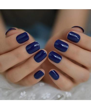 Buy Hujl Pure Blue Artificial Nails - 24 Piece Press-On Nail Set for Stunning Nail Art | International Shipping Available - Buy Online on GoSupps.com