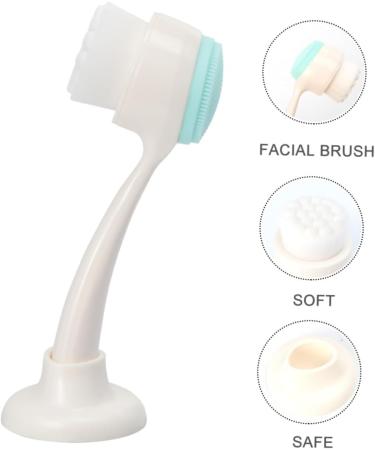 POPETPOP 1pc Face Brush Blackhead Removing Brush Face Soap Brush Face Skin Care Exfoliator Manual Face Hand Held Face Manual Facial Brush Silicone Brush Abs Double Sided White - Buy Online on GoSupps.com