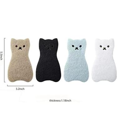 Dishwashing Sponge Scrub Sponge Multifunctional Cartoon Cleaning Sponge Cute Cat Kitchen Sponges Dish Scrubber Home Dishes Washing Cleaning Tool - Buy Online on GoSupps.com