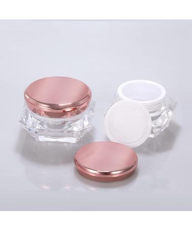 Zeoabsy 6-Pack 15ml Transparent Acrylic Diamond Containers with Pink Screw Caps - Ideal for Creams Lotions Nail Art & Lip Balm - Buy Online on GoSupps.com