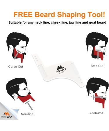 Beard Shaving Catcher Bib The Smart Way to Shave Beard Trimming Apron & Shaving Cape Perfect Grooming Gift or Men's Birthday Gift Includes Shaping Comb Storage box & E-Book - by Mobi Lock Apron + Kit - Buy Online on GoSupps.com